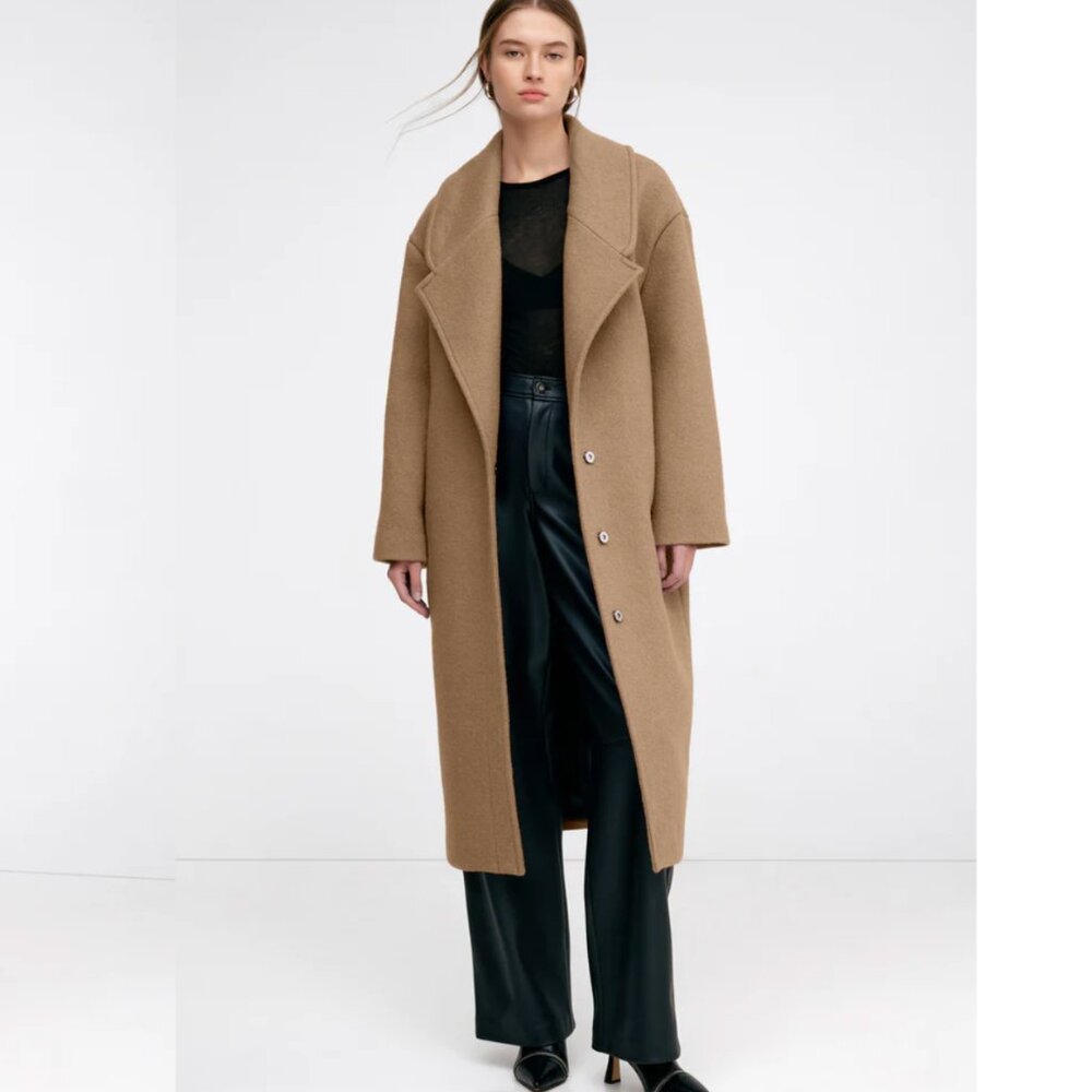 100% Italian Virgin Wool Elizabeth Wool Coat From Marcella New York